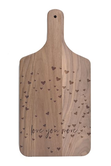 Love You More 8" x 17" Walnut Paddle Cutting Board